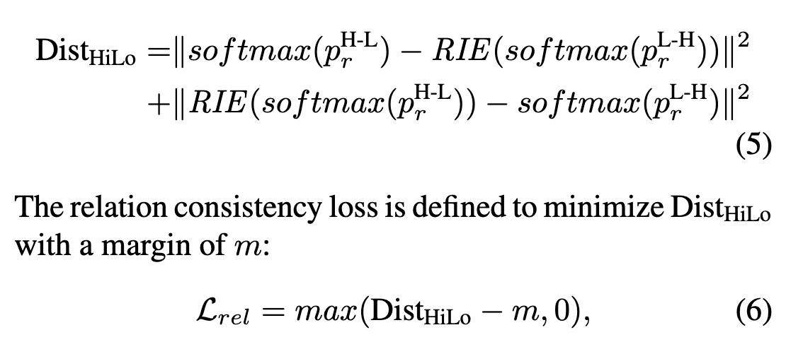 Relation consistency loss